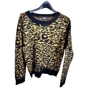 Straight To Hell Leopard Print Wool Blend Sweater M